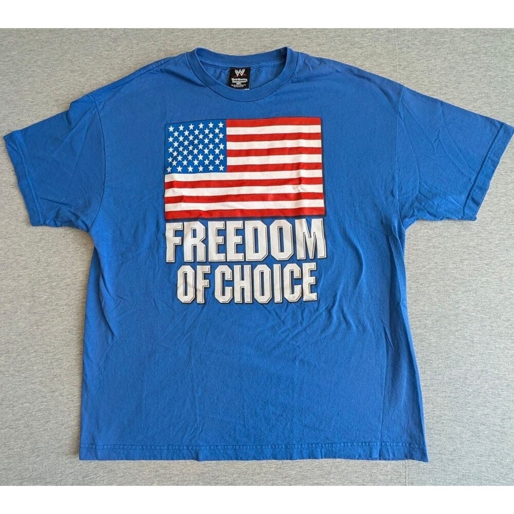 WWE Kurt Angle Freedom of Choice T-Shirt Size 2XL Blue Wrestling Tee